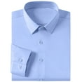 thumbnail image 4 of Zylanna Men's Formal Dress Shirts, Button Business Long Sleeve Solid Turn Down Collar Shirts Blue Size M, 4 of 5