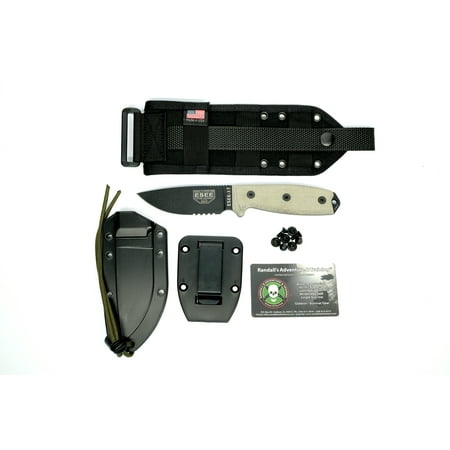 ESEE Knives ESEE 3 Fixed Blade Knife 3.88in Partially Serrated Tan Micarta ESEE3MILSB