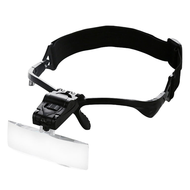 Headband Lighted Magnifying Glasses with Led Light, Head Mount Magnifier  Glasses Visor Handsfree Headset Magnifier Loupe for Close