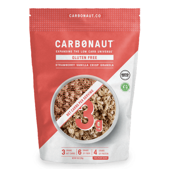 (Pack of 6), Carbonaut Strawberry Vanilla Crisp Gluten-Free Granola, 10 oz