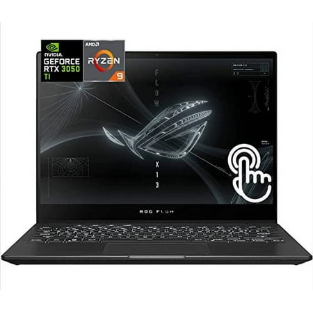 ASUS ROG Flow X13-13.4" WUXGA Touchscreen Gaming Laptop - AMD R9-6900HS - NVIDIA GeForce RTX 3050 Ti V4G Graphics - 16GB DDR5 RAM, 1TB PCIe 4.0 SSD, with Cloth