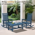 thumbnail image 5 of SERWALL Outdoor Patio Coffee Table, 37.8" x 22.8" HDPE Weatherproof, Navy, 5 of 12