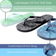 thumbnail image 4 of 3 Pack Men's Size 9 Pool Flip Flop Sandals Rubber Shower Shoes - Ocean Print, 4 of 8