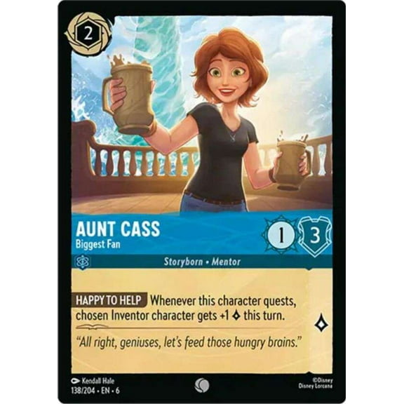 Disney Lorcana Azurite Sea Common Aunt Cass - Biggest Fan #138