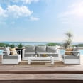 thumbnail image 1 of Modway Tahoe Ensemble de Patio Extérieur en Aluminium Thermolaqué de 4 Pcs en Blanc Gris, 1 of 10