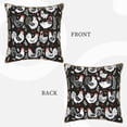 thumbnail image 3 of Fotbe Laying Hens And Roosters Pattern Velvet Decorative Throw Pillow Covers with Elegant Piping, Soft Plush Cushion Cover for Sofa, Bed, Car, Office-20"x20", 3 of 8