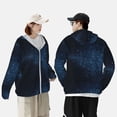 thumbnail image 4 of Vsdgher Sweat à Capuche Rétro Imprimé Pailleté Bleu pour Hommes Femmes, Manches Longues Protection Solaire Pêche pour Course Natation-Moyen, 4 of 7