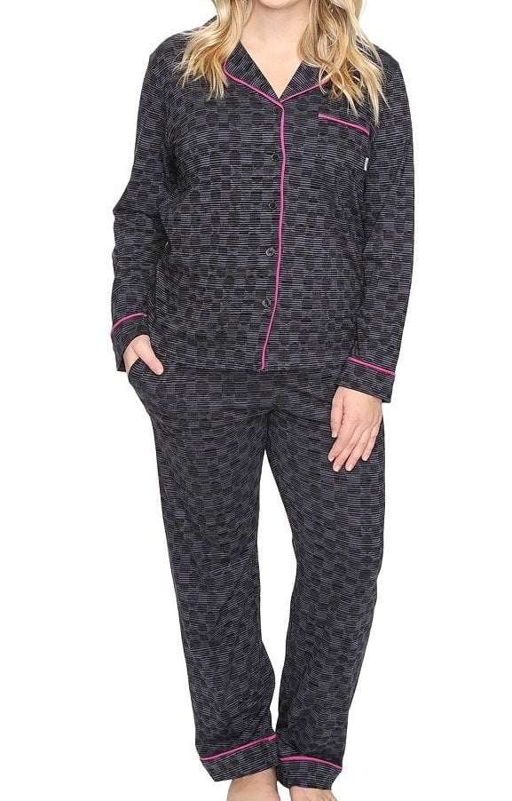 DKNY DKNY NEW Black Pink Womens Size 1X Plus Contrast Pajama Set