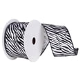 thumbnail image 2 of Vickerman 4" x 10yd Red Lame Velvet Black Zebra Ribbon, 2 of 6