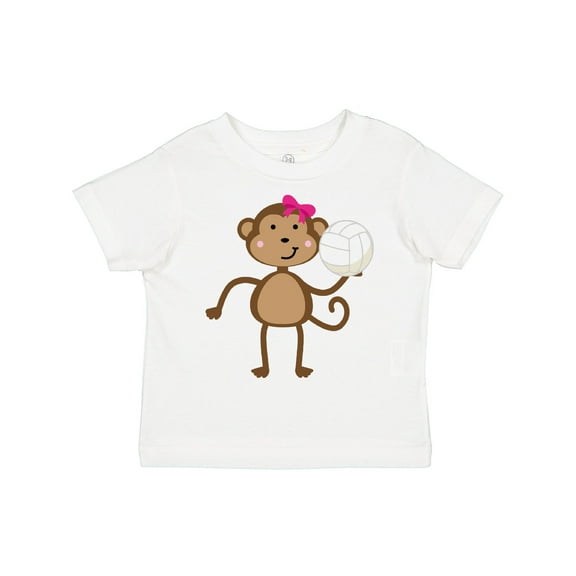 Inktastic Cute Volleyball Girl Monkey Girls Toddler T-Shirt