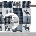 thumbnail image 6 of Navy Blue Plaid Kitchen Curtain Valances for Windows Farmhouse Short Curtains, Farmhouse Animals Tree Vintage Rod Pocket Valance Curtain for Bedroom Cafe Living Room 54"x18", 6 of 8