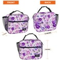 thumbnail image 4 of OPUX Insulated Lunch Bag Kids, Lunch Box for School Boy Girl, Leakproof Small Reusable Compact Soft Mini Cooler Bag, Toddler Small Lunch Boxes Kit Pail with Front Side Pockets (Purple Floral), 4 of 8