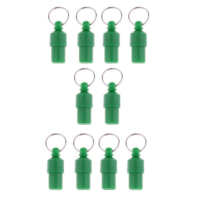 DOLITY 10Pcs Pet ID Tube Tag Barrel Address Name Label for Cat Dog Puppy Kitten green