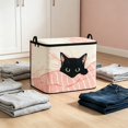 thumbnail image 4 of Cute Cat Print Foldable Storage Bin, Large Capacity Fabric Organizer Box for Clothes Toys Blankets Household Bedroom Tidying, 4 of 6