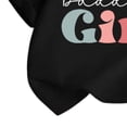 thumbnail image 5 of Girls Soft Cotton Letter Print Graphic Tee Short Sleeve Crewneck Pullover T-Shirt Black Size 7-8T, 5 of 6