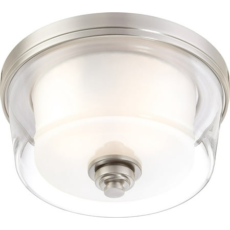 

Flush Mounts 2 Light With Brushed Nickel Finish Iron Medium Base 13 inch 120 Watts