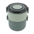 thumbnail image 4 of Fiambrera apilable de 1600 ml de doble capa de acero inoxidable sin BPA, caja Bento duradera para preservación del calor para viajes de oficina, color verde, 4 of 12