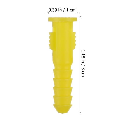PBPBOX 100Pcs Plastic Ribbed Wall Anchors and Screws Kit Yellow Self Drilling Drywall Anchor 3x0.39In