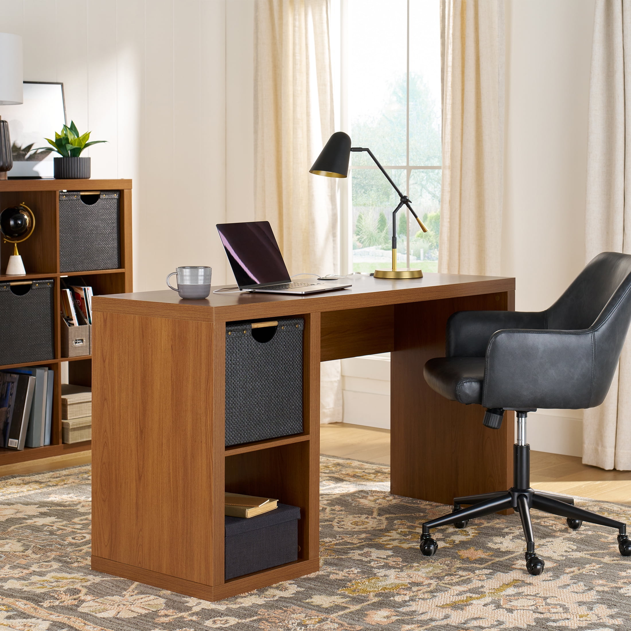 Better Homes & Gardens Cube Storage Office Desk, Acorn