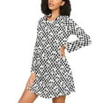 thumbnail image 3 of joogoo Skulls on Checkered Cute Women's Long Sleeve Nightgown Sleepwear L, 3 of 8