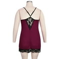 thumbnail image 4 of JustVH Plus Size Women Strappy Lace Lingerie Patchwork Babydoll Nightdress Nightwear, 4 of 5