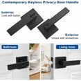thumbnail image 2 of 5 Pack Matte Black Door Handles Interior Door Knobs, Home Improvement Keyless Privacy Door Lock, Heavy Duty Zinc Alloy 2.07 lb Door Leverset for Bedrooms Bathrooms, 2 of 8