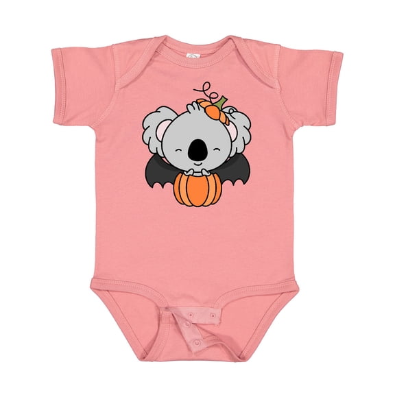 Inktastic Halloween Koala, Cute Koala, Baby Koala, Pumpkin, Bat Wings Boys or Girls Baby Bodysuit