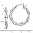 thumbnail image 4 of Sterling Silver Rhodium-Plated 4mm Twisted Hoop Earrings (29.4 X 27.6) Made In Italy qe13194, 4 of 5