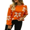 thumbnail image 1 of Ladies‘ Loose Knit Pullovers with Long Sleeves and Drop Shoulders in Floral Design, 1 of 9