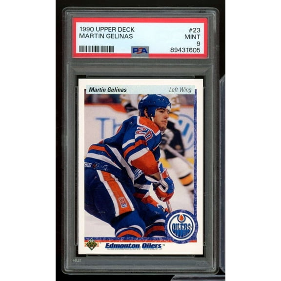 Martin Gelinas Rookie Card 1990-91 Upper Deck #23 PSA 9