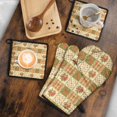 thumbnail image 5 of Pioneer Flower Floral Print Pattern 2-Pack Oven Mitts Set, Heat Resistant Kitchen Gloves, 7.7" X 12", 5 of 6