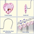 thumbnail image 2 of Shower Curtain Hooks Rings for Bathroom, 12PCS Heart Stainless Steel Rust Resistant Decorative Rhinestones Shower Curtain Rings Hangers for Shower Curtains, 2 of 6