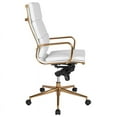 thumbnail image 2 of High Back White LeatherSoft Swivel Office Chair - Gold Frame, Synchro-Tilt, 2 of 4