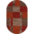 thumbnail image 1 of Unique Loom Automne Bloc de Couleur Tapis Ovale 5' x 8' Ovale Multi/marron Foncé, 1 of 1
