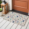 thumbnail image 5 of Rectangle Area Rug 2x3ft, Farm Teal Leaf Retro Linen Non-Shedding Washable Area Rug, Abstract Leaves Seamless Non Slip Low-Profile Rugs for Living Room, Bedroom Dining Room, 5 of 9