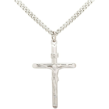 Yellow Gold-Filled Stainless Steel Crucifix Pendant, 24