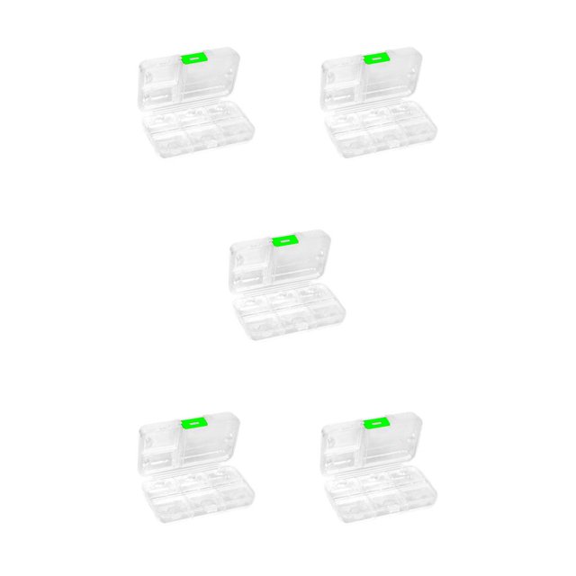 Organizador de pastillas Matsuzay Mini bolsillo de almacenamiento portátil Planificador semanal Cuidado de la salud Contenedor Blanco 5Conjunto