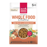 The Honest Kitchen Human Grade Dry Dog Food Whole Food Clusters Grain Free Beef Dry Dog Food, 5 lb Bag
