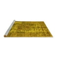 thumbnail image 2 of Ahgly Company Machine Washable Indoor Square Persian Yellow Traditional Area Rugs, 6' Square, 2 of 4