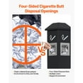 thumbnail image 3 of VEVOR Cigarette Butt Receptacle, Weatherproof Cigarette Butt Container with 4 Disposal Openings & Top Cover, Freestanding Outdoor Cigarette Butt Disposal for Garden, Office, Restaurant, Hotel, Black, 3 of 9