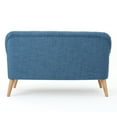 thumbnail image 5 of GDF Studio Mia Mid-Century Modern Fabric Loveseat, Muted Blue, 5 of 7