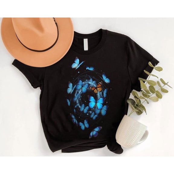 Swirling Butterfly Cotton Tee - Nature Lover Apparel All Size S-5Xl