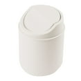thumbnail image 2 of Desktop Mini Cute Can with Swing Lid, Space Saving PP Cylindrical Tiny Garbage Can, Size: 6.3" x 4.92" White, 2 of 4