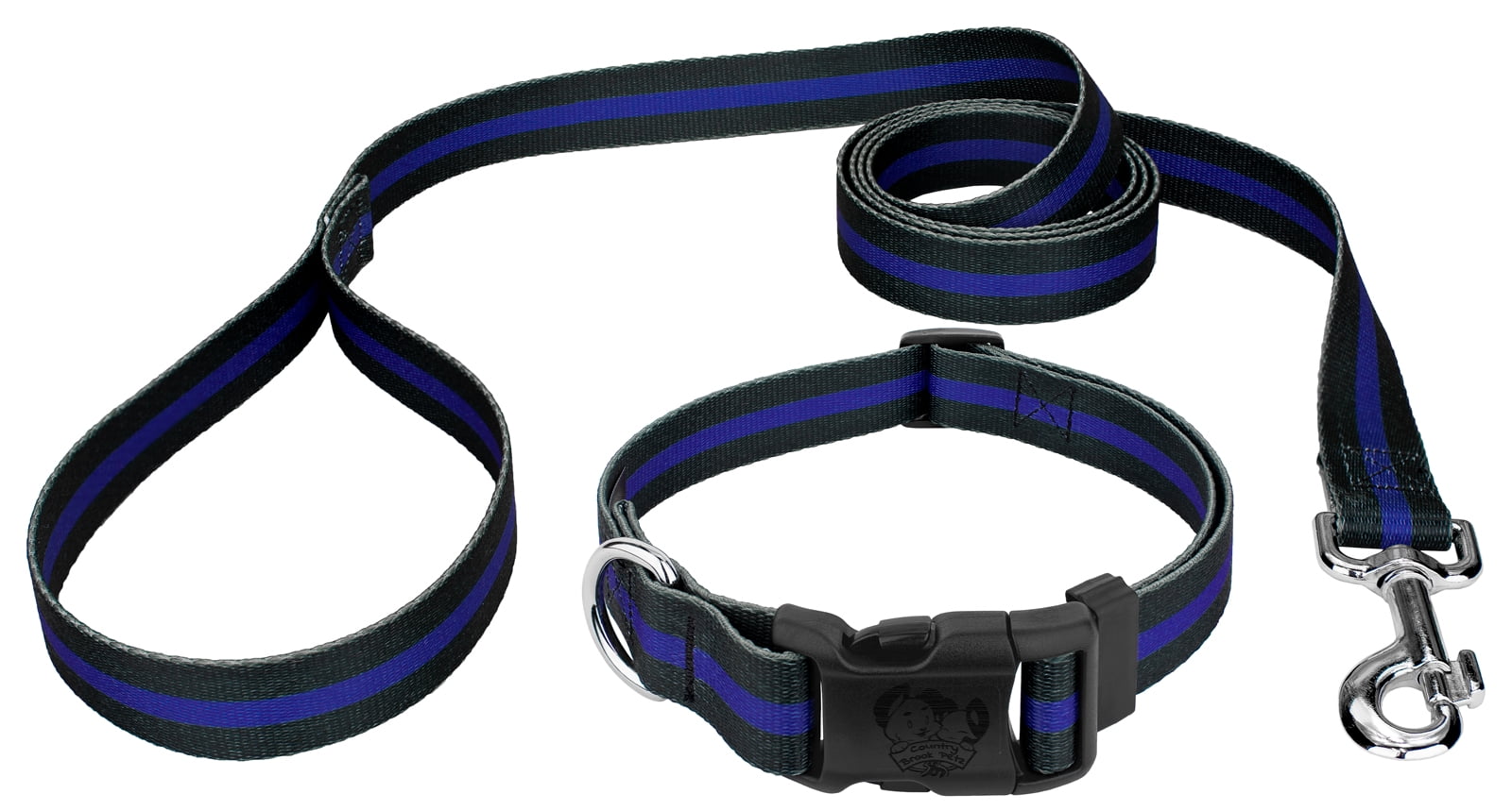 Country Brook Petz Deluxe Thin Blue Line Dog Collar & Leash Walmart