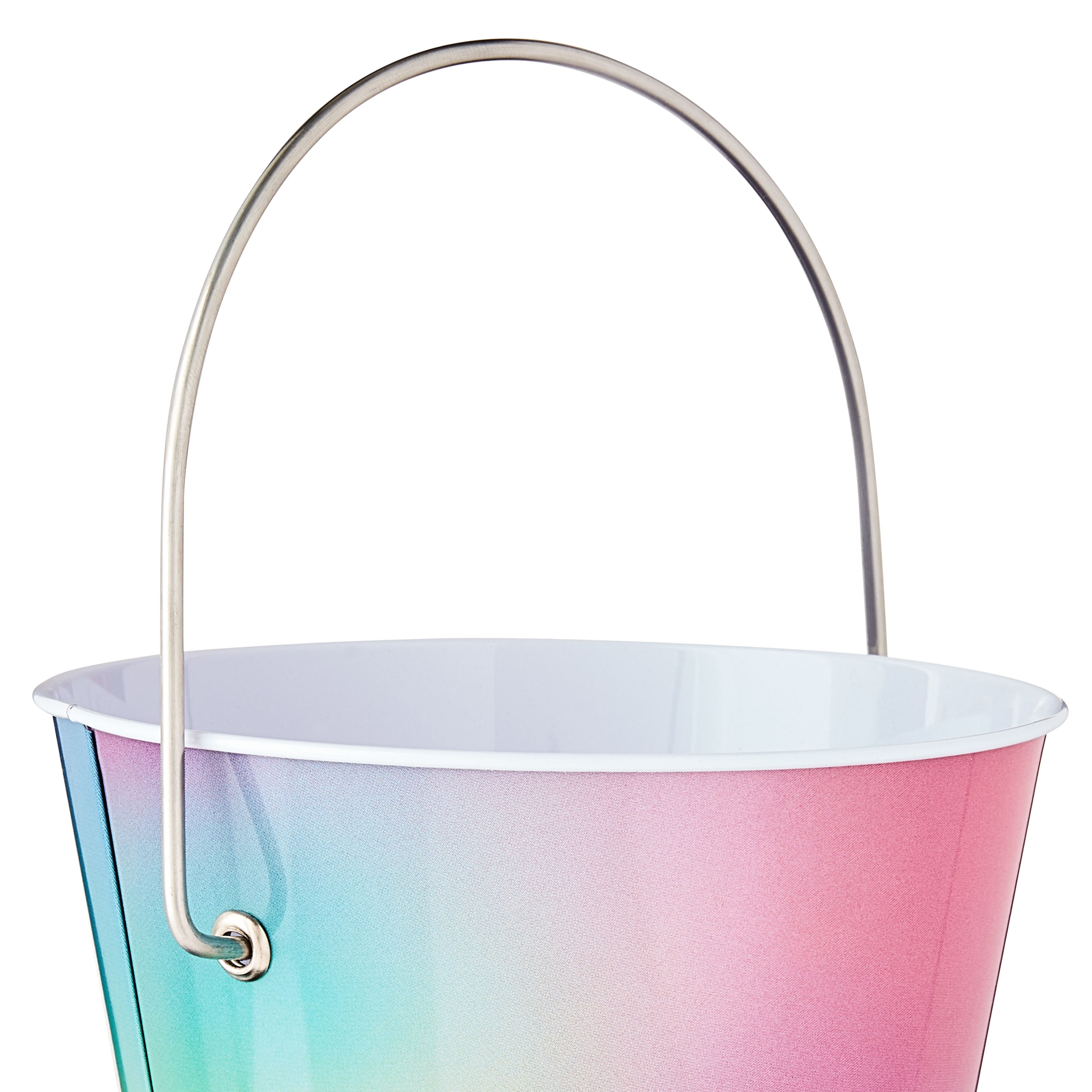Rainbow Tin Pail with Handle, 4.5", by Way To Celebrate