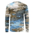 thumbnail image 5 of Men's V-Neck Camouflage Print Long Sleeve T-Shirt Casual Military Style Fashion Top Loose Fit Comfortable Outdoor Shirt,Sky Blue,M, 5 of 6