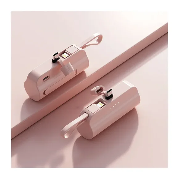 Innotech Power-Bank- Mini Portable-Charger - 5000mAh Ultra Compact Phone Charger Output Battery Pack Built-in Lighting and Type-C Cable and Cell Phone Holder Compatible with iPhone and Samsungetc.