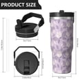 thumbnail image 4 of Floral 30oz Handheld Travel Tumbler with Handle – Double Wall Stainless Steel Insulated Cup, Flip Straw Lid, Leak-Proof & BPA-Free, Durable Hot & Cold Drink Mug,Thanksgiving, Xmas, Spring ,Flower, 4 of 6