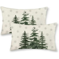 Christmas Pillow Covers 12x20 Set of 2 Christmas Decor Pillowcase Linen Snowflake Christmas Trees Throw Pillows Winter Farmhouse Holiday Decoration Outdoor Cushion Covers for Couch Home Decor
