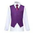 thumbnail image 5 of Boys Suits 5 Pieces Fit Pants Purple Outfit Formal Suit for Wedding Jacket Vest Pants Collared Dress Shirt and Tie, 5 of 6